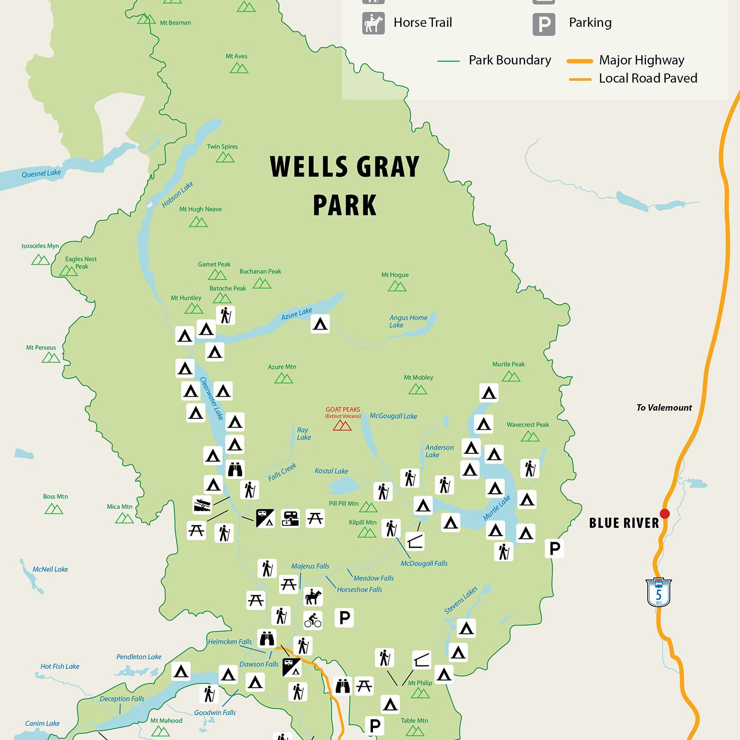 Wells Gray Park overview map