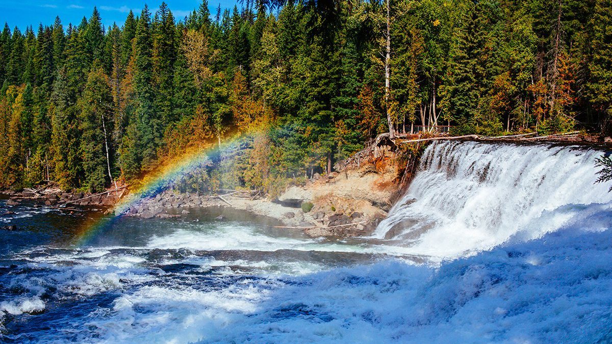 Dawson Falls is one of seven waterfalls on the Murtle River in Wells Gray Provincial Park, British Columbia, Canada.