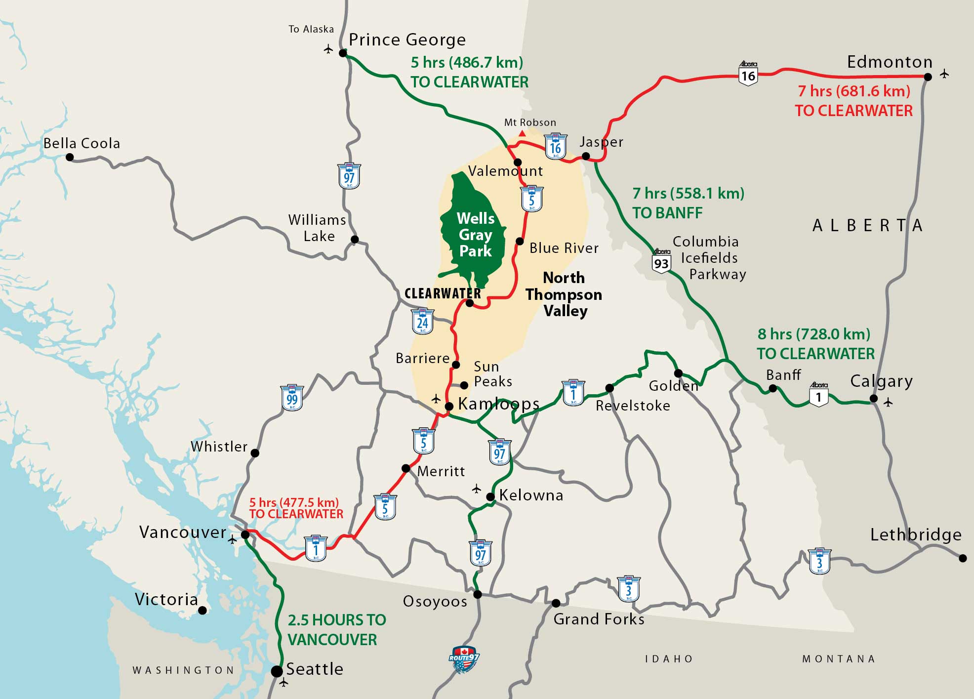 Wells Gray area map
