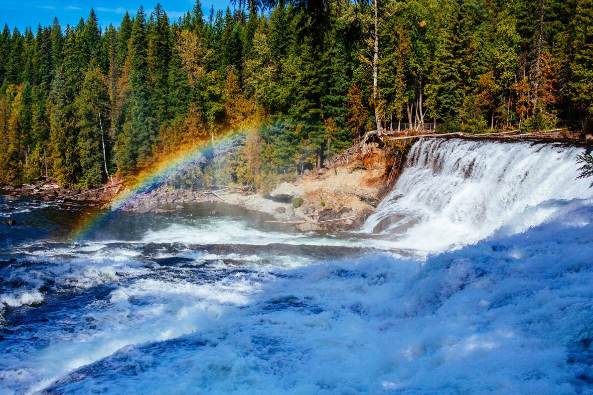 Dawson Falls is one of seven waterfalls on the Murtle River in Wells Gray Provincial Park, British Columbia, Canada.