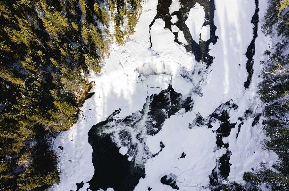Winter Waterfalls | dawson f winter aerial 1200